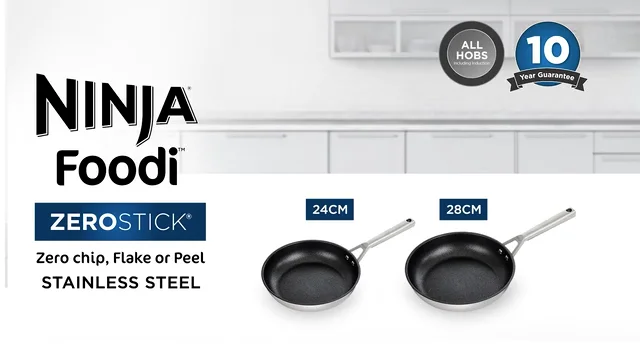 Ninja ZEROSTICK Stainless Steel 2-Piece Frying Pan Set | Ninja