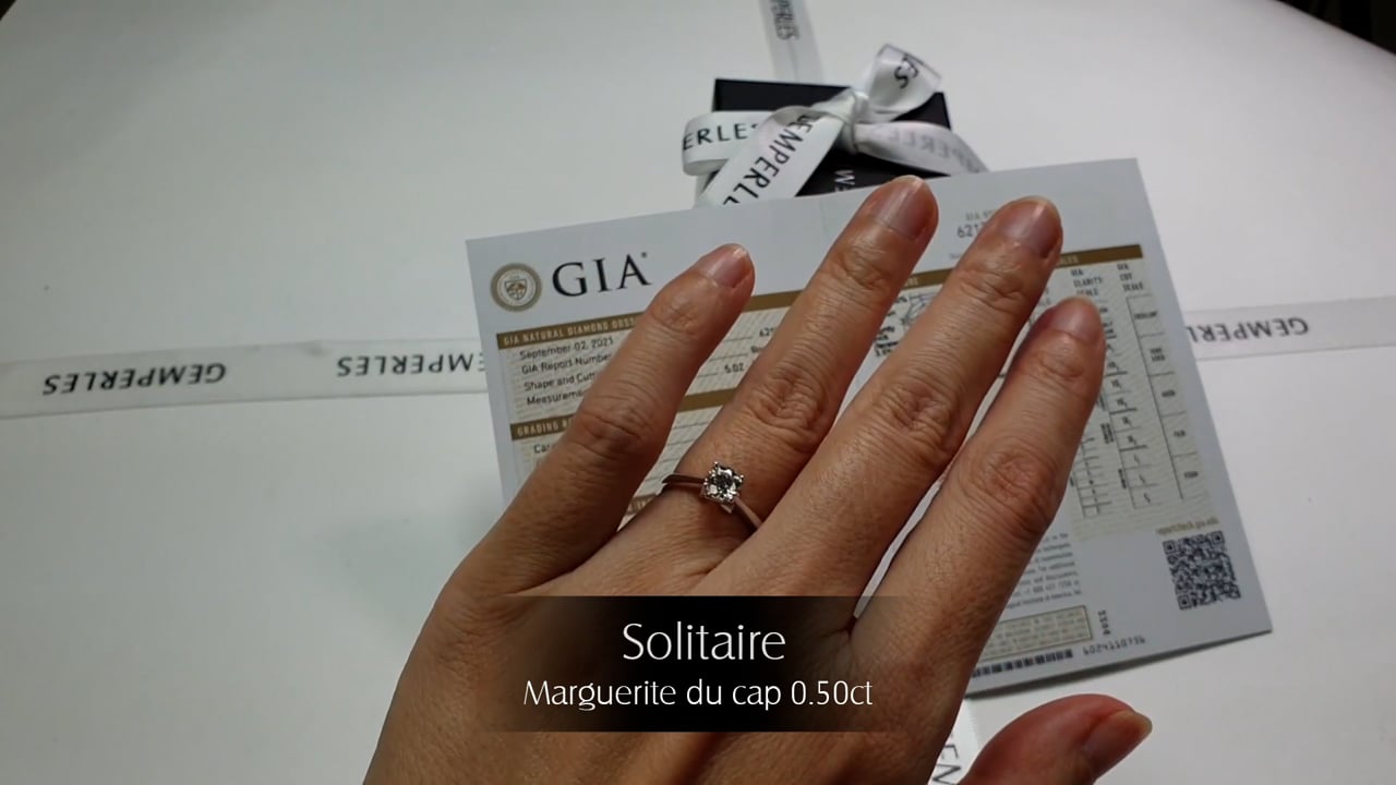 Anello Lettera K - Oro Bianco & Diamante 0.50ct | Gemperles