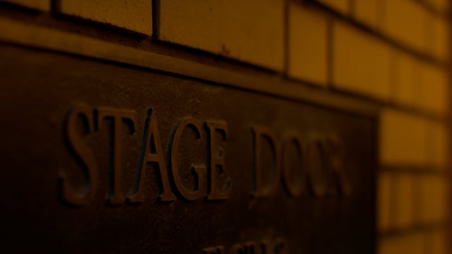 Stage sign for downtown theatre. 