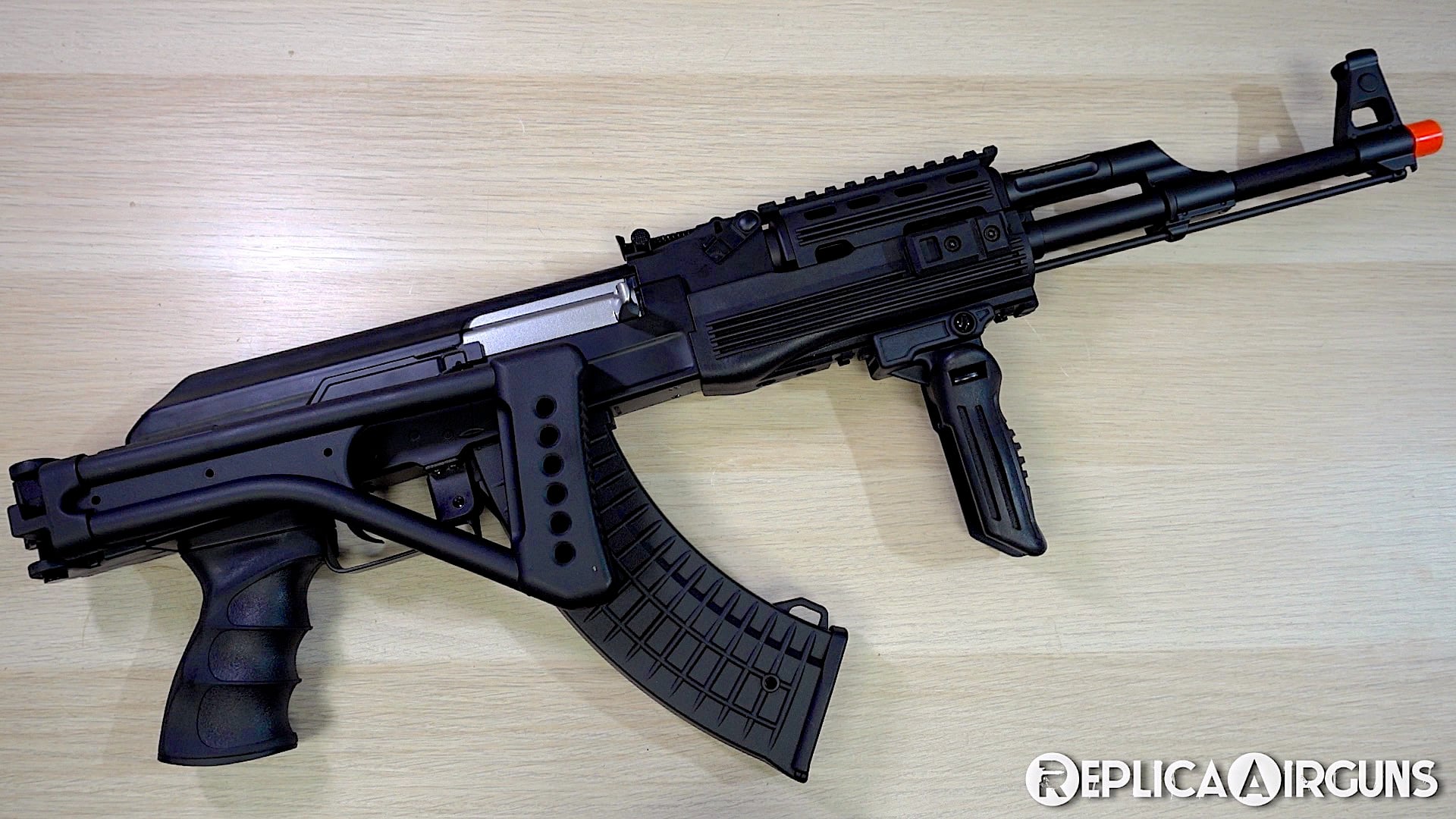 Cybergun Kalashnikov AK47 Tactical Folding Stock AEG Airsoft Rifle Table Top Review