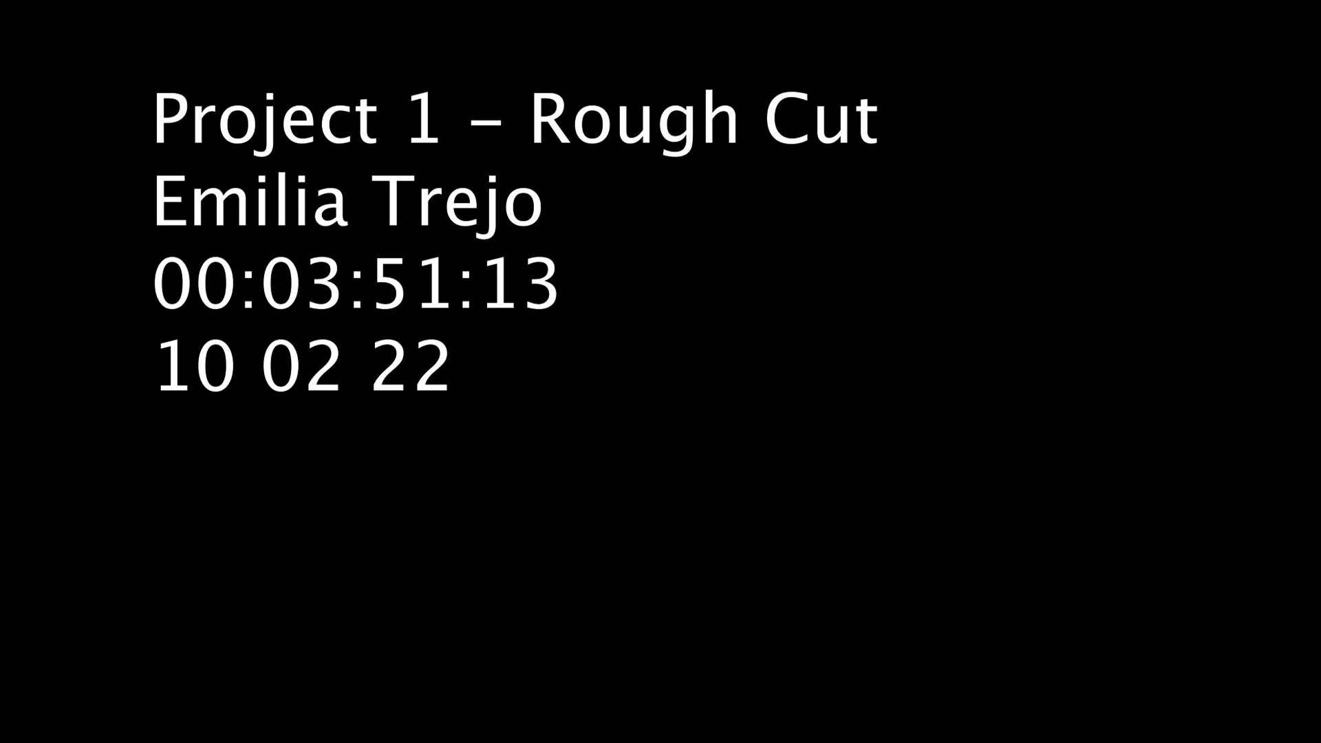 Project 1 - Rough Cut 10 02 22 on Vimeo