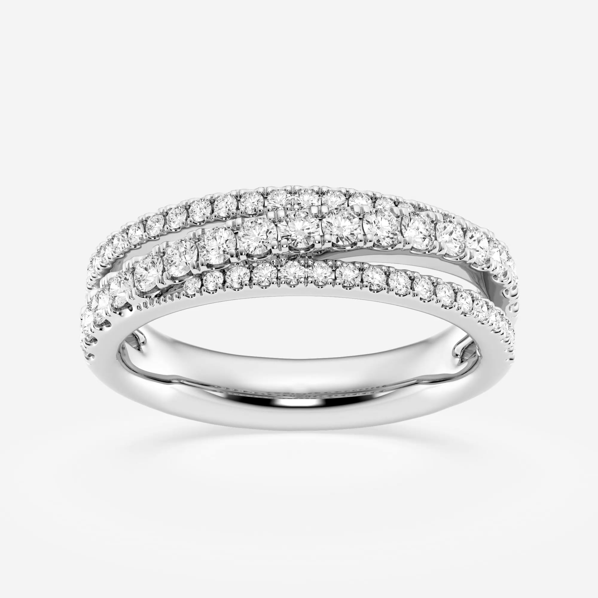 product video for 2/3 ctw Round Lab Grown Diamond Crossover Fashion Band