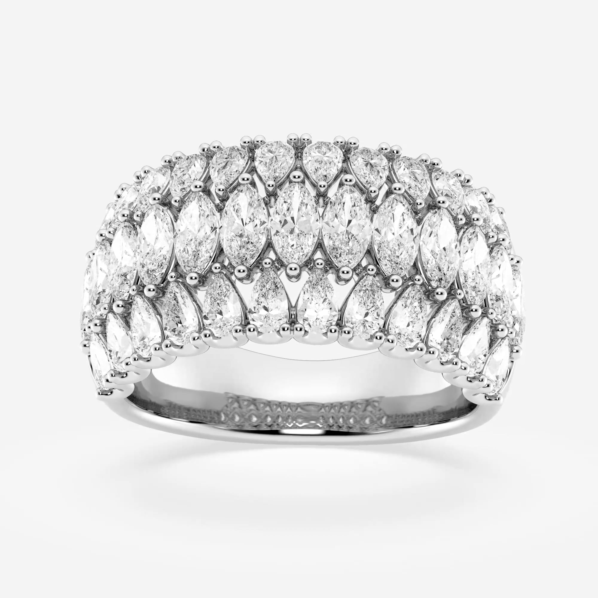 product video for 3 ctw Pear and Marquise Lab Grown Diamond Triple Row Fashion Band