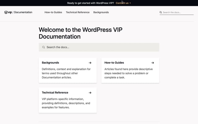 Thumbnail for: WordPress VIP Documentation Demo