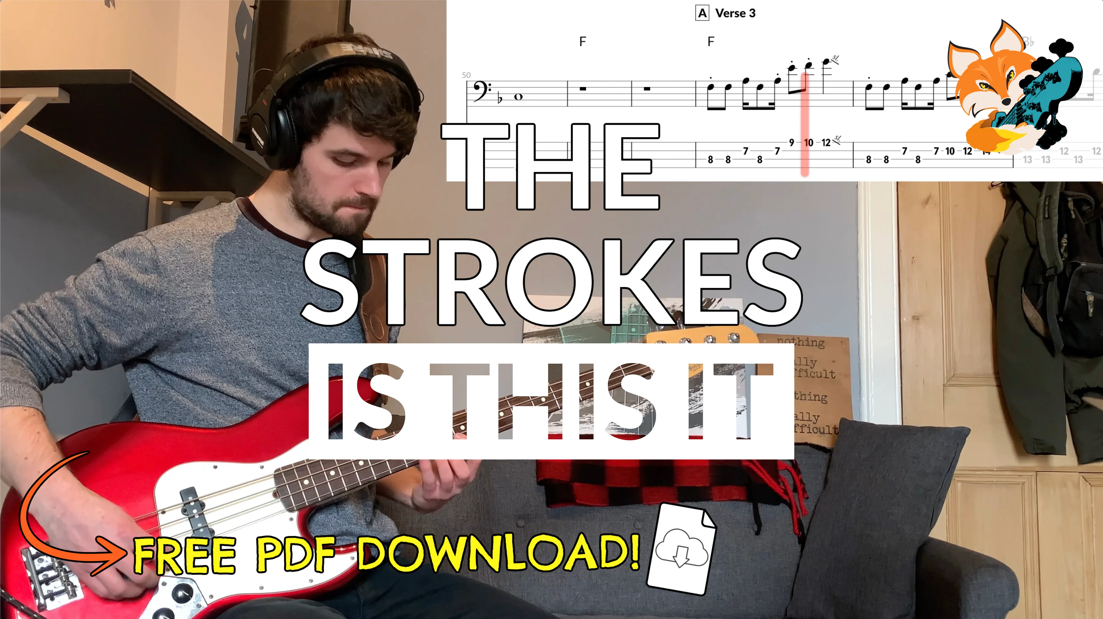 You Only Live Once - The Strokes, Bass w/ Tabs (HD Cover