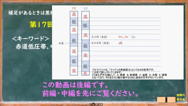 地理総合17限目（後編）　大気の大循環