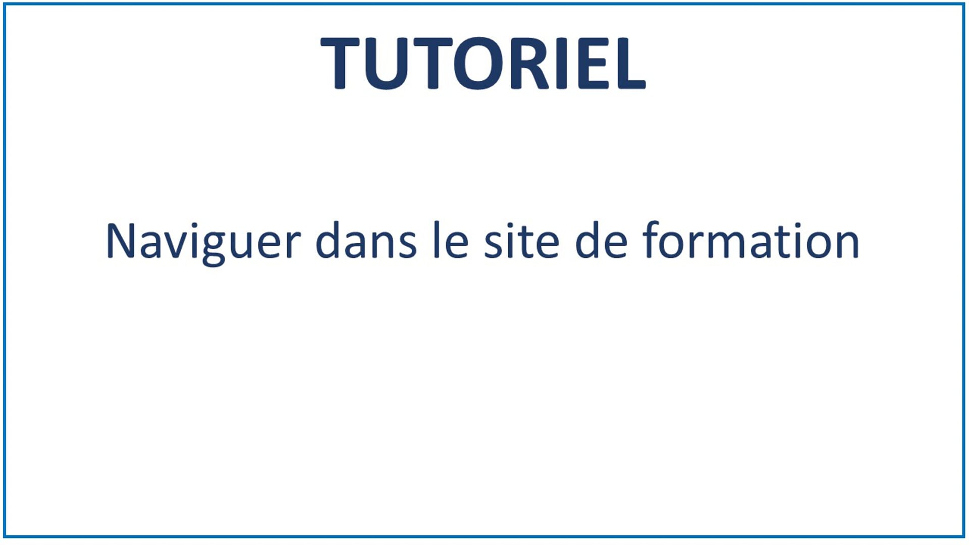 Naviguer dans le site web de formation