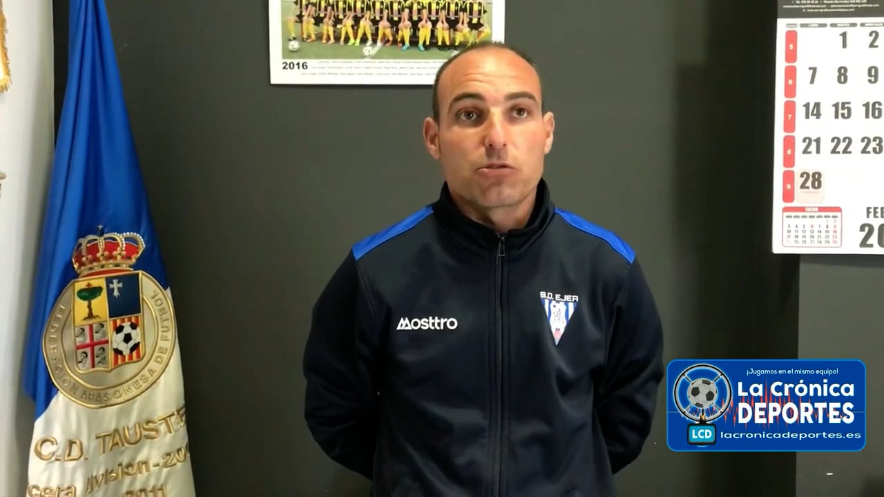 IVÁN MARTÍNEZ (Entrenador Ejea) SD Ejea 1-1 CD Brea / J 21 / 2ª RFEF - Grupo 3 / Fuente: Facebook SD Ejea