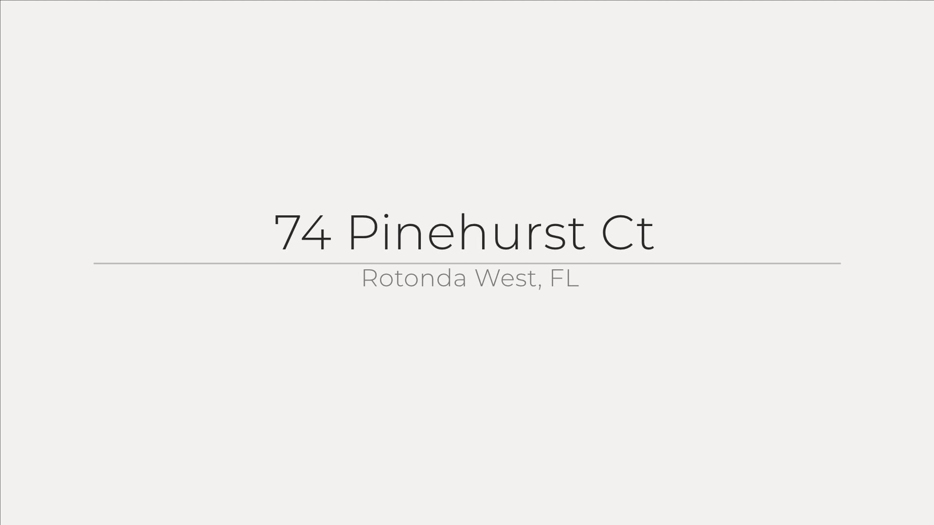 74 Pinehurst Ct, Rotonda West, FL on Vimeo