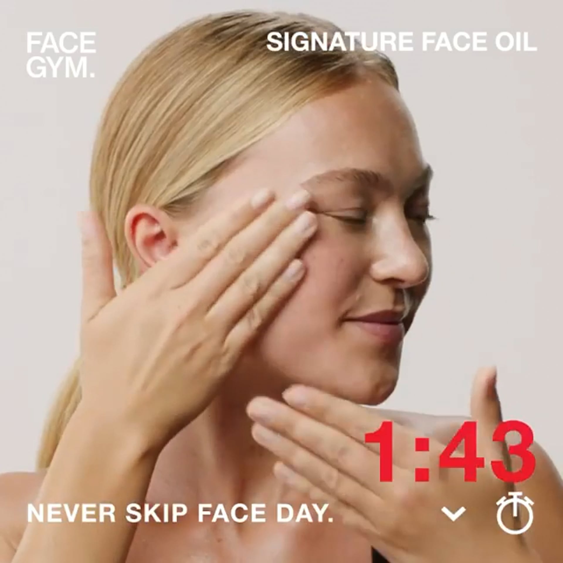FaceGym, Signature Face Oil — film still