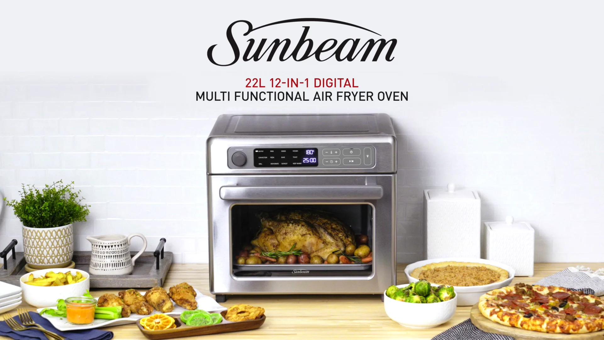 Sunbeam 22L 12-in1 Digital Multi-functional Air Fryer Oven