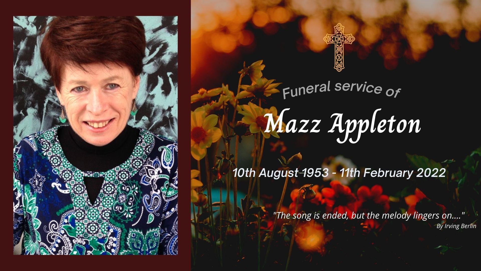 Funeral service of the late Mazz Appleton