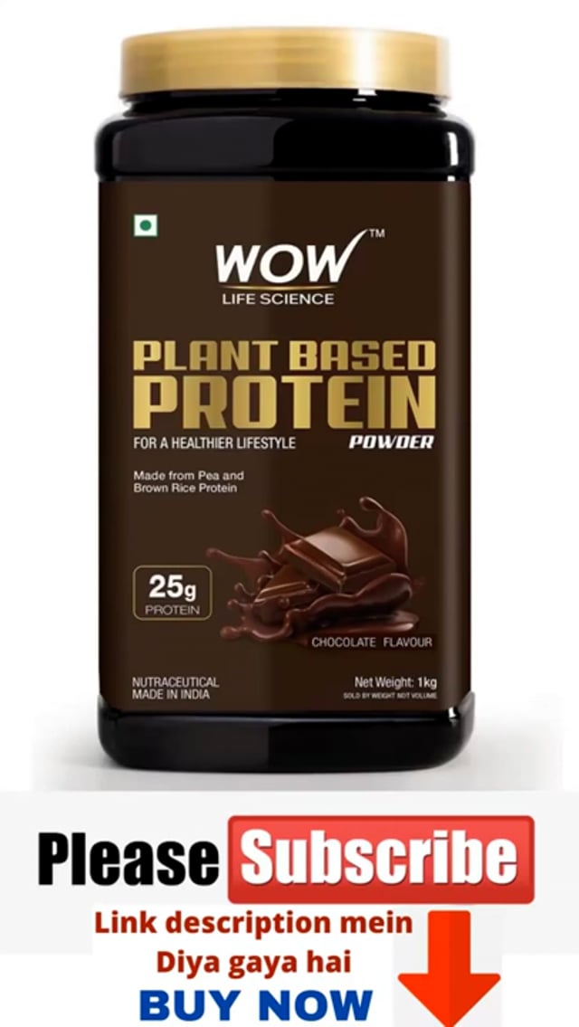 WOW Life Science Plant Protein Powder || Chocolate Flavour for a Healthier Lifestyle, Brown,