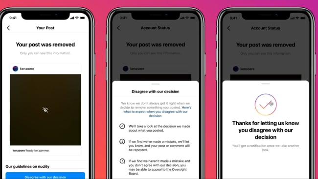 Neues Insta Tool, wenn Inhalt entfernt wurde