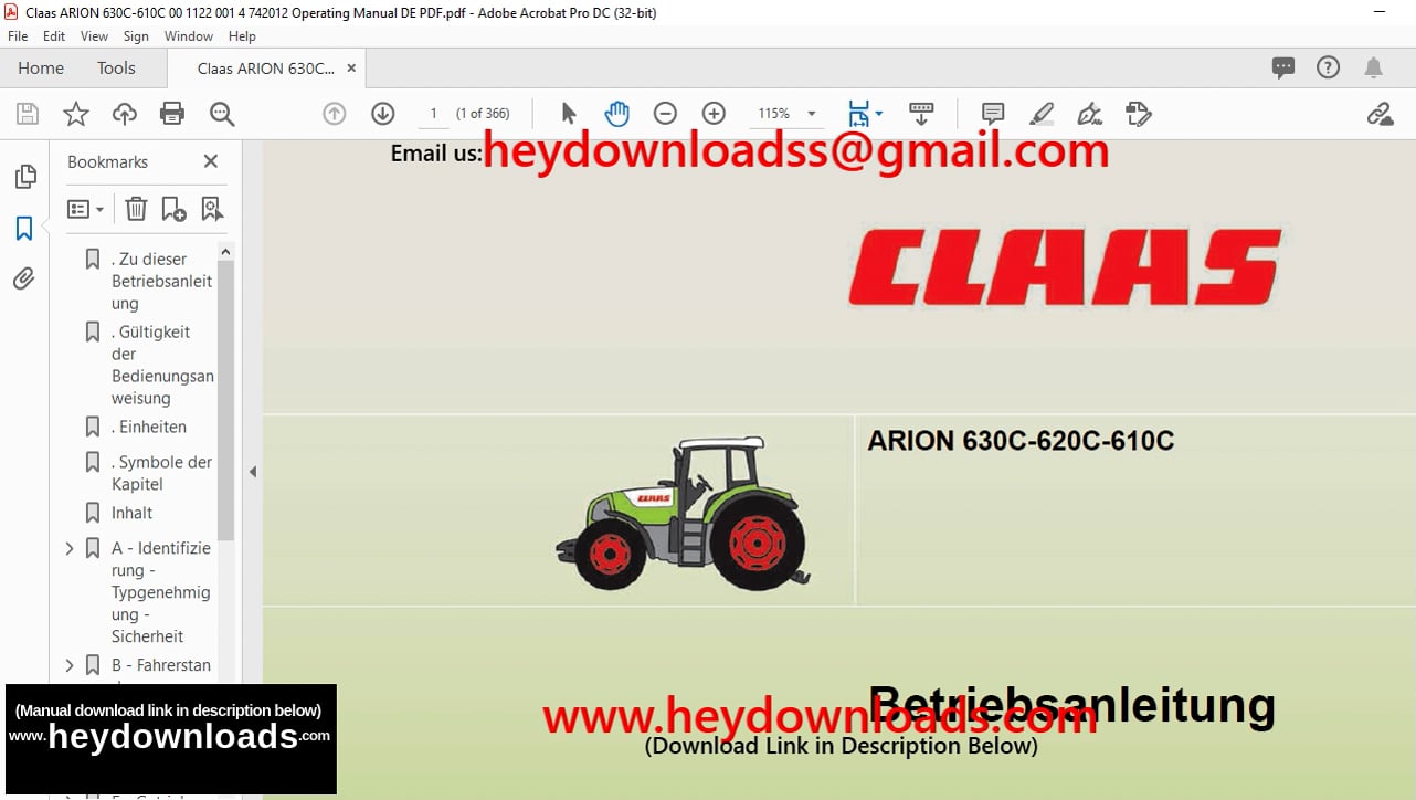 CLAAS ARION 630C-620C-610C Betriebsanleitung - PDF DOWNLOAD on Vimeo