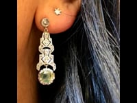 Diamond, Peridot, Platinum Earrings 10229-2232
