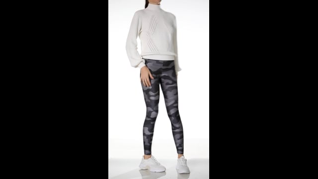 Vídeo do produto NEW - Legging Lycra Cós Estampada Camuflada Noir 