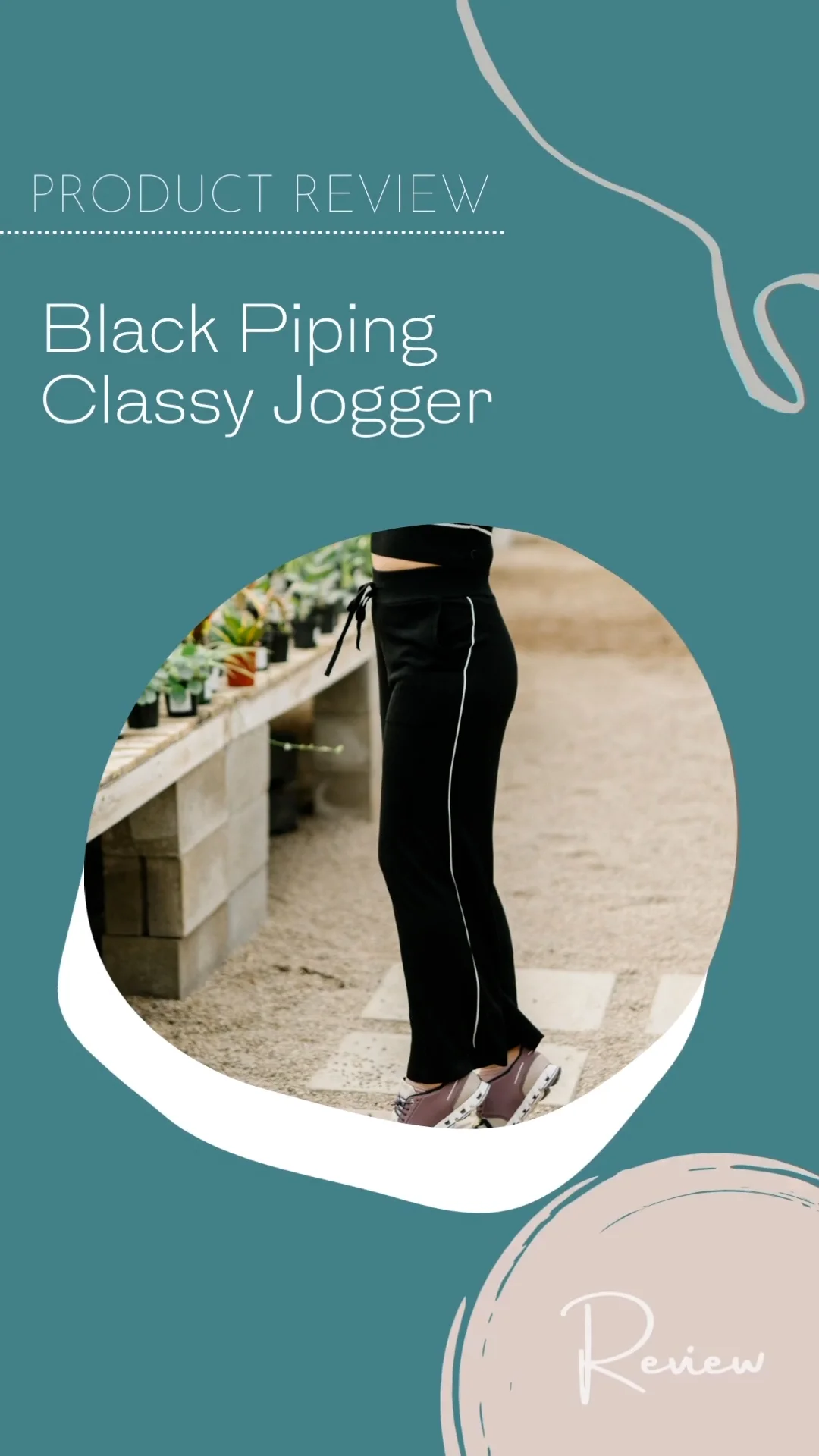 Black Piping Classy Jogger 6184