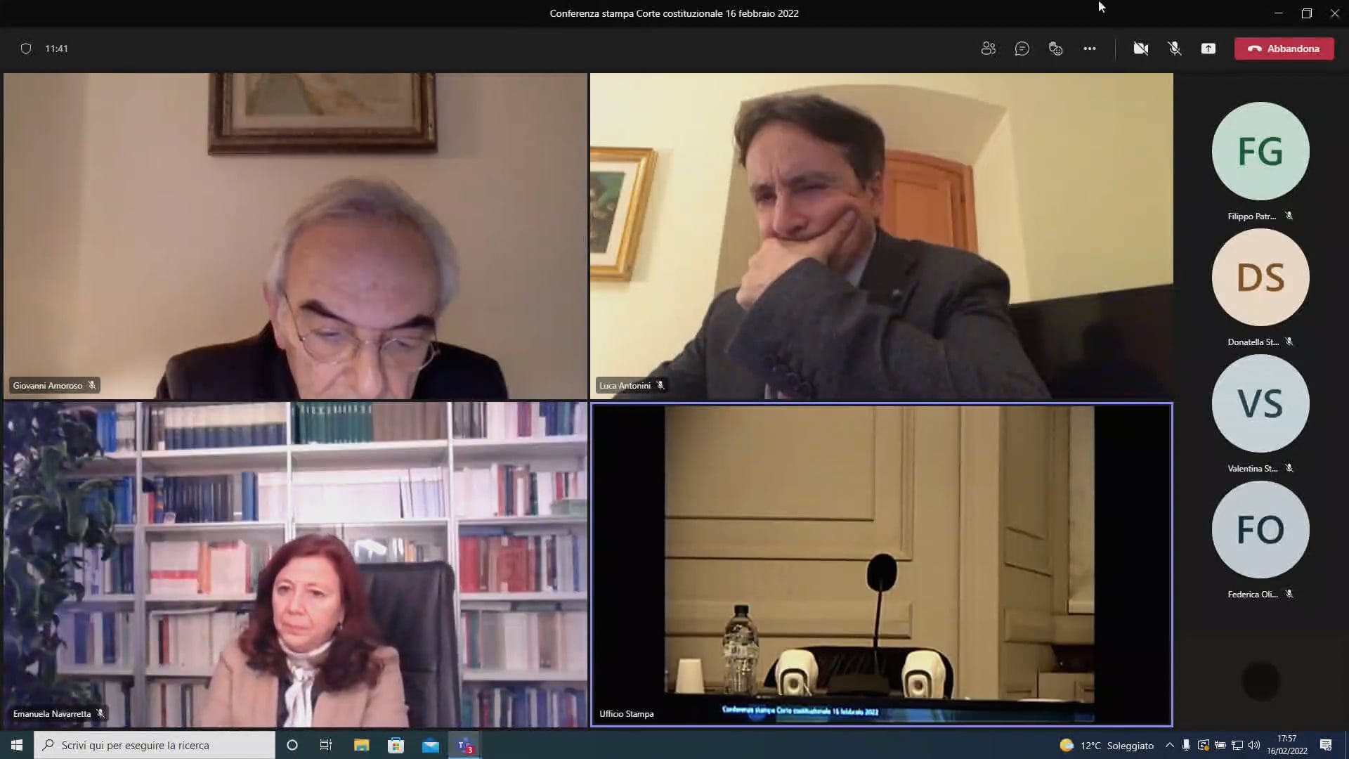 Diretta Streaming_Conferenza Stampa_16.02.2022 On Vimeo