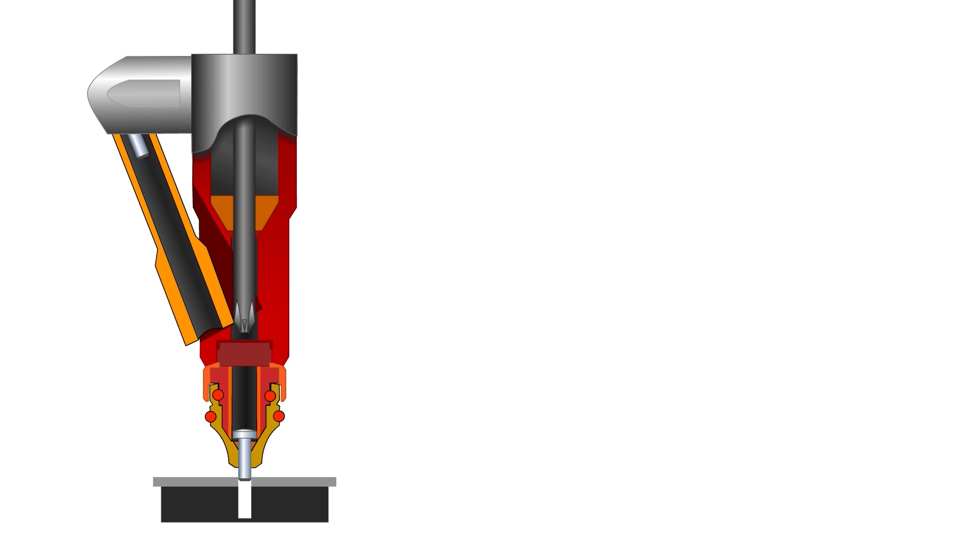 Zuführschrauber im Querschnitt