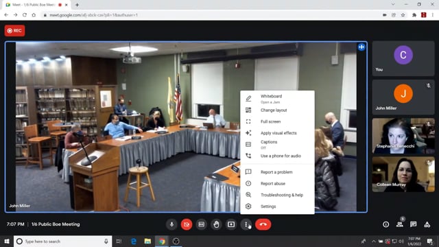 Haddonfield BOE January 6, 2022 Regular Meeting