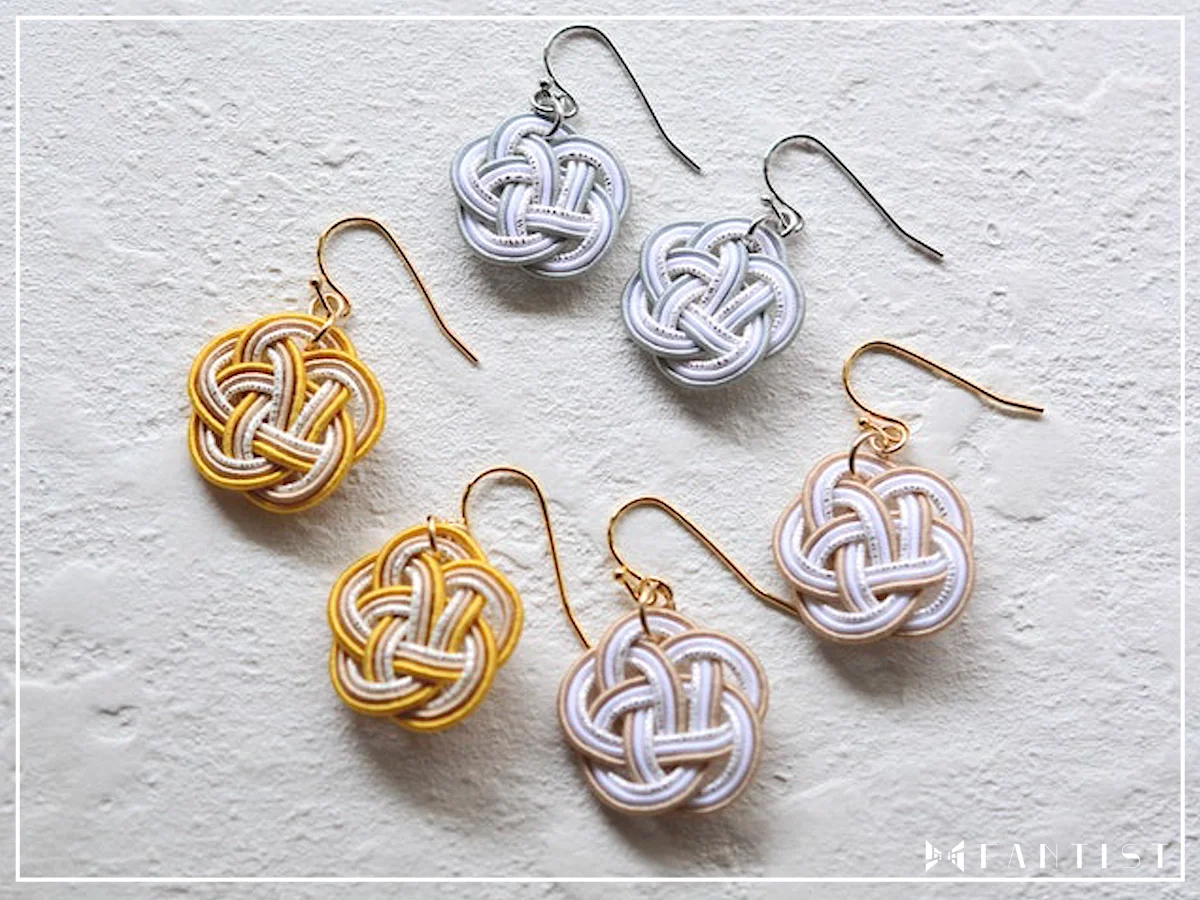 1回完結レッスン】【水引アクセサリー】梅結びのピアス・イヤリングの