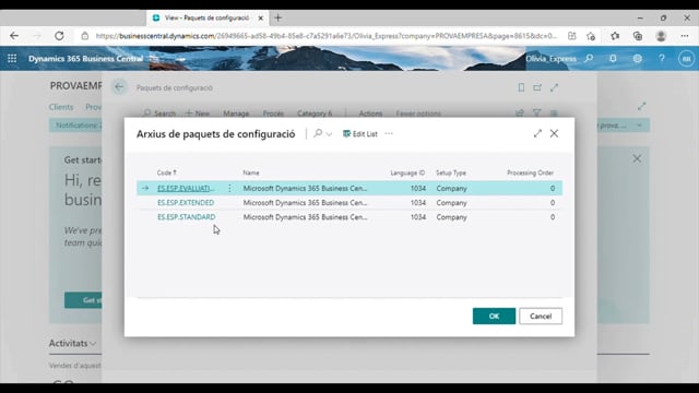 Crear empresa de prova