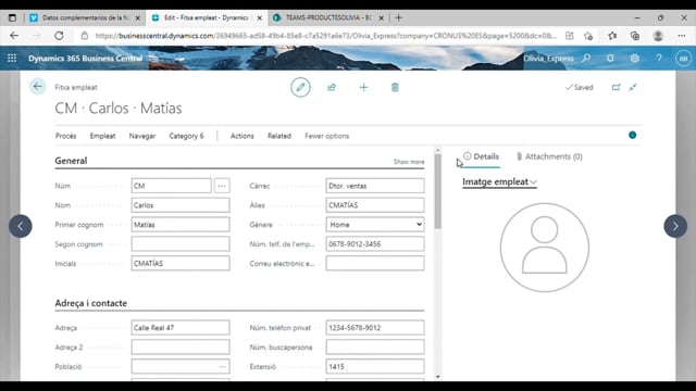 Dades complementaries de l'empleat