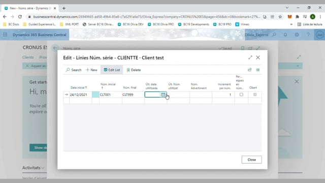 Configurar números de sèrie