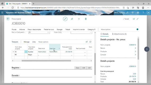 Crear tasques en un projecte