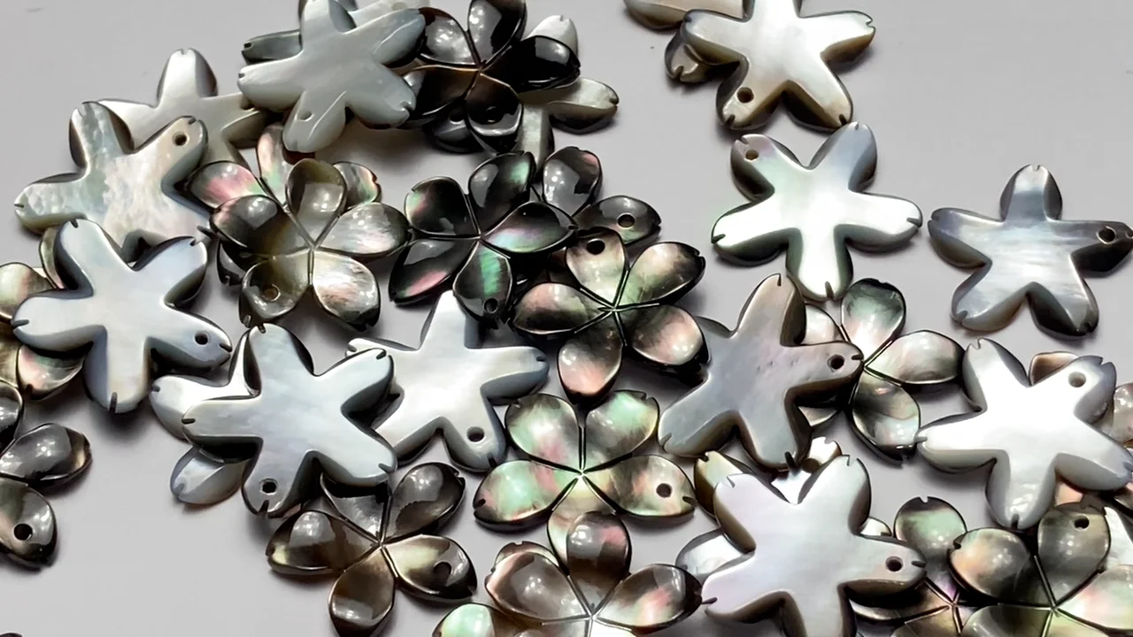 ブラックシェル フラワー 【8mm】【10mm】【12mm】【14mm】 3枚