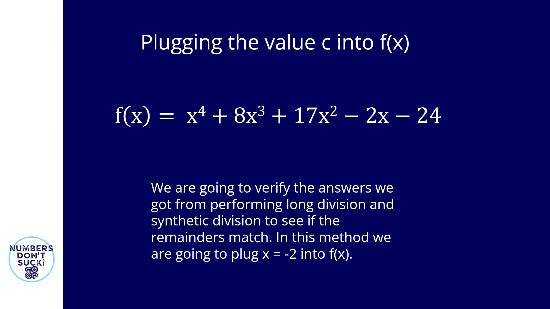 remainder theorem - plugging values in.mp4 on Vimeo