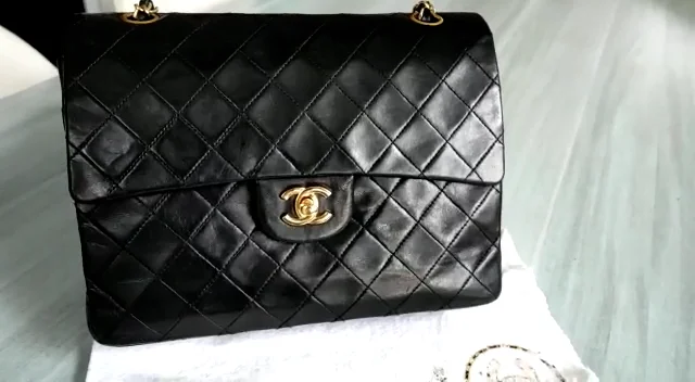 Chanel Lambskin Quilted 2 Way Chain Drawstring Tote Bag
