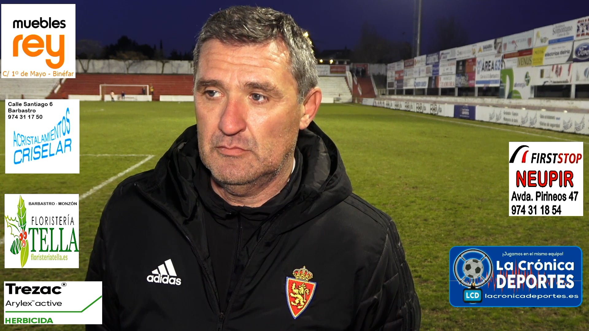 EMILIO LARRAZ (Entrenador D. Aragón) UD Barbastro 0-1 Deportivo Aragón / Jornada 24 / 3ª División