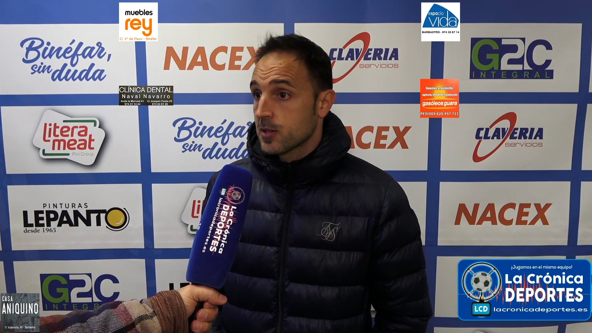 DAVID GIMÉNEZ (Entrenador Binéfar) CD Binéfar 4-0 UD Biescas / Jornada 24 / 3ª División