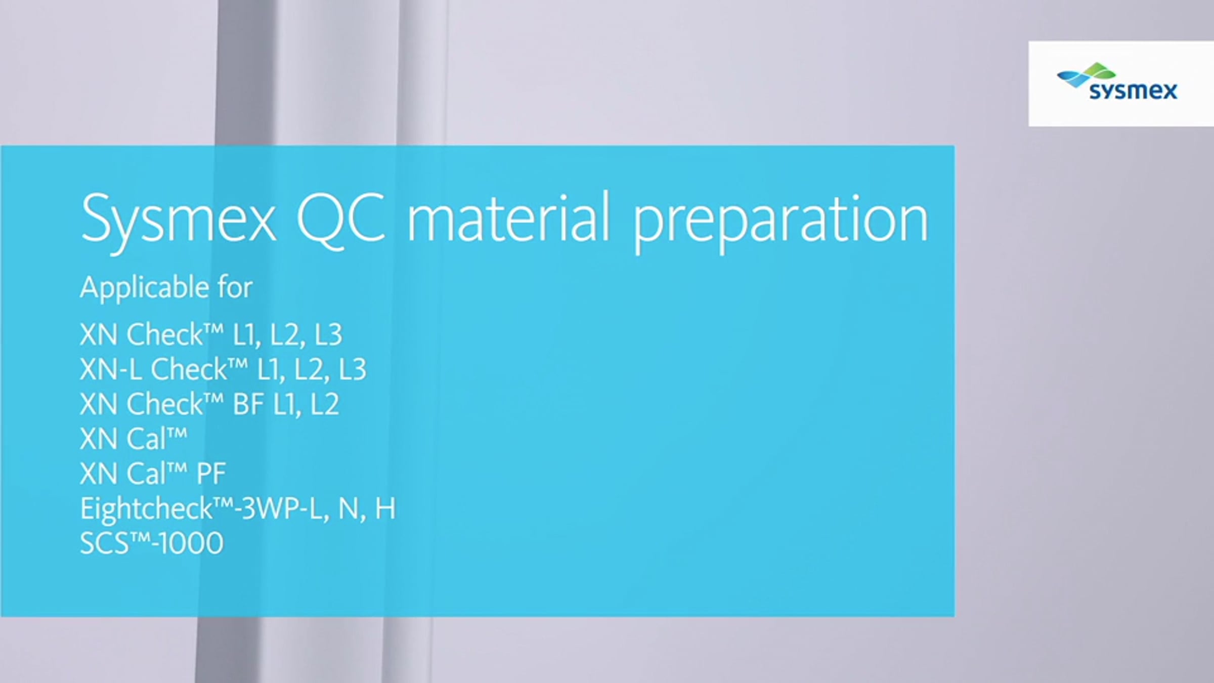Sysmex QC material preparation | Videos & Movies on Vimeo
