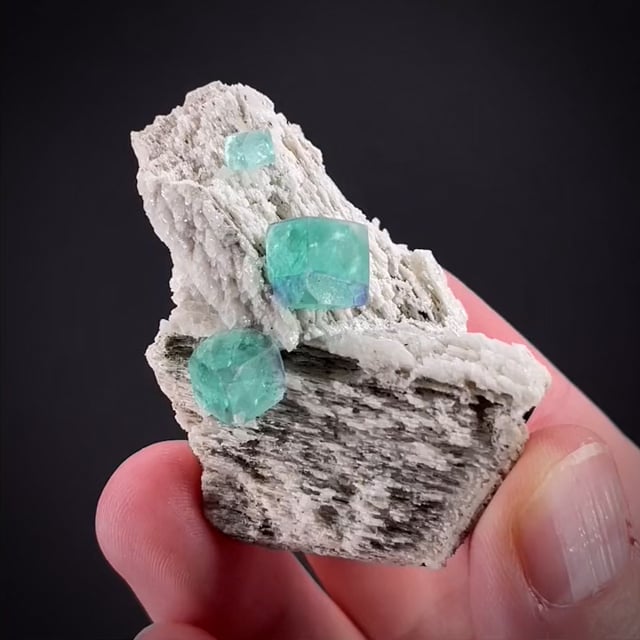 Fluorite on Microcline (ex Flynn)