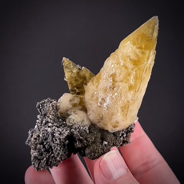 Calcite on Dolomite with Marcasite