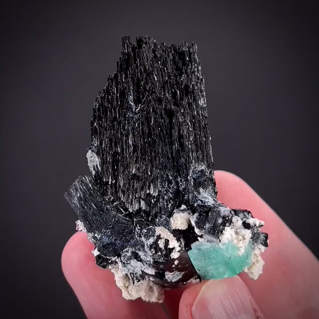 Fluorite on Foitite (Tourmaline) (ex Flynn)