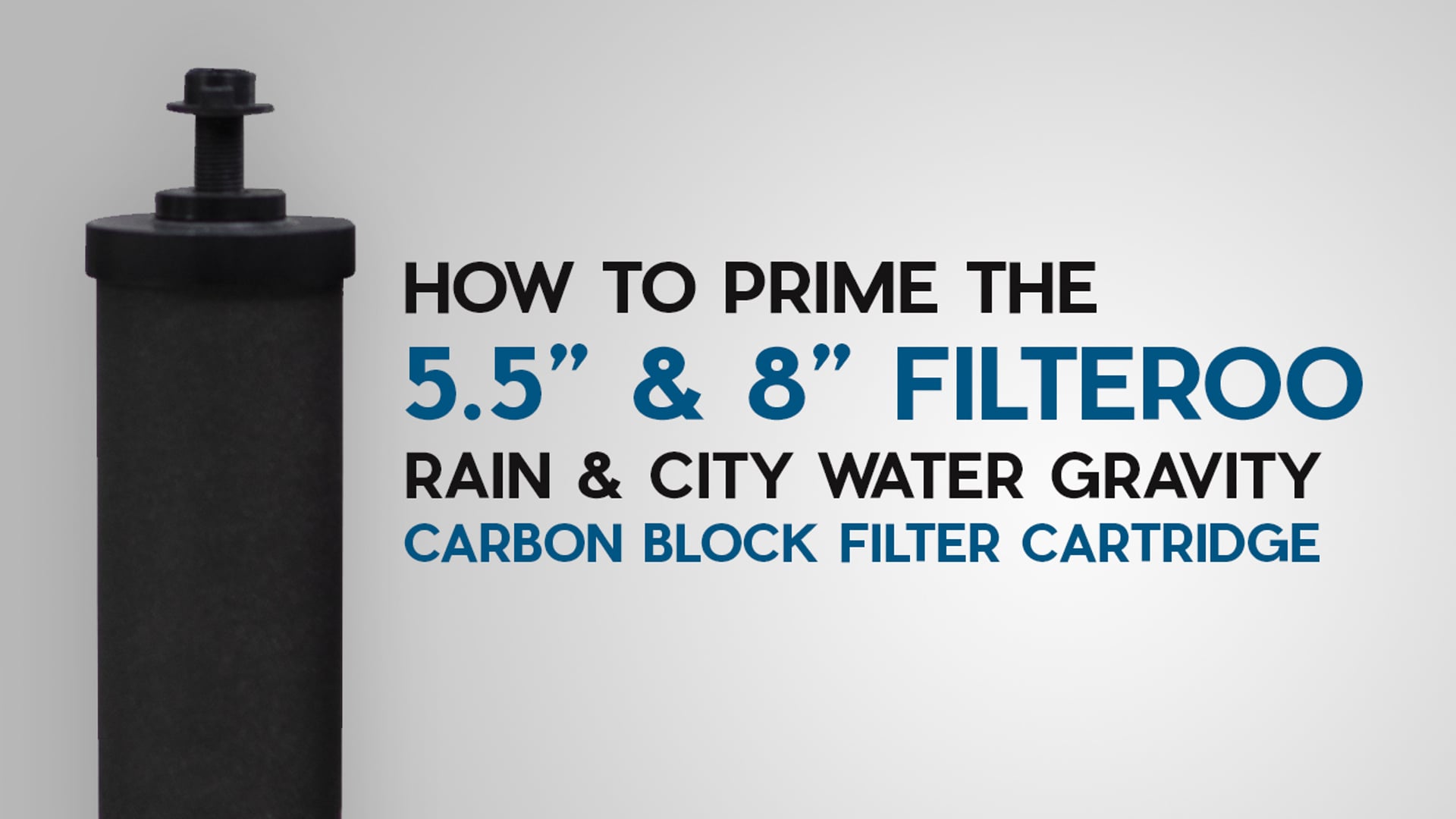 How to Prime the 5.5” & 8” Filteroo Rain & City Water Gravity Carbon Block Filter Cartridge