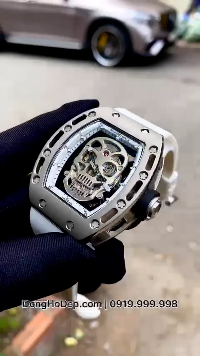 Richard Mille Skull RM052 Titanium Case White Rubber