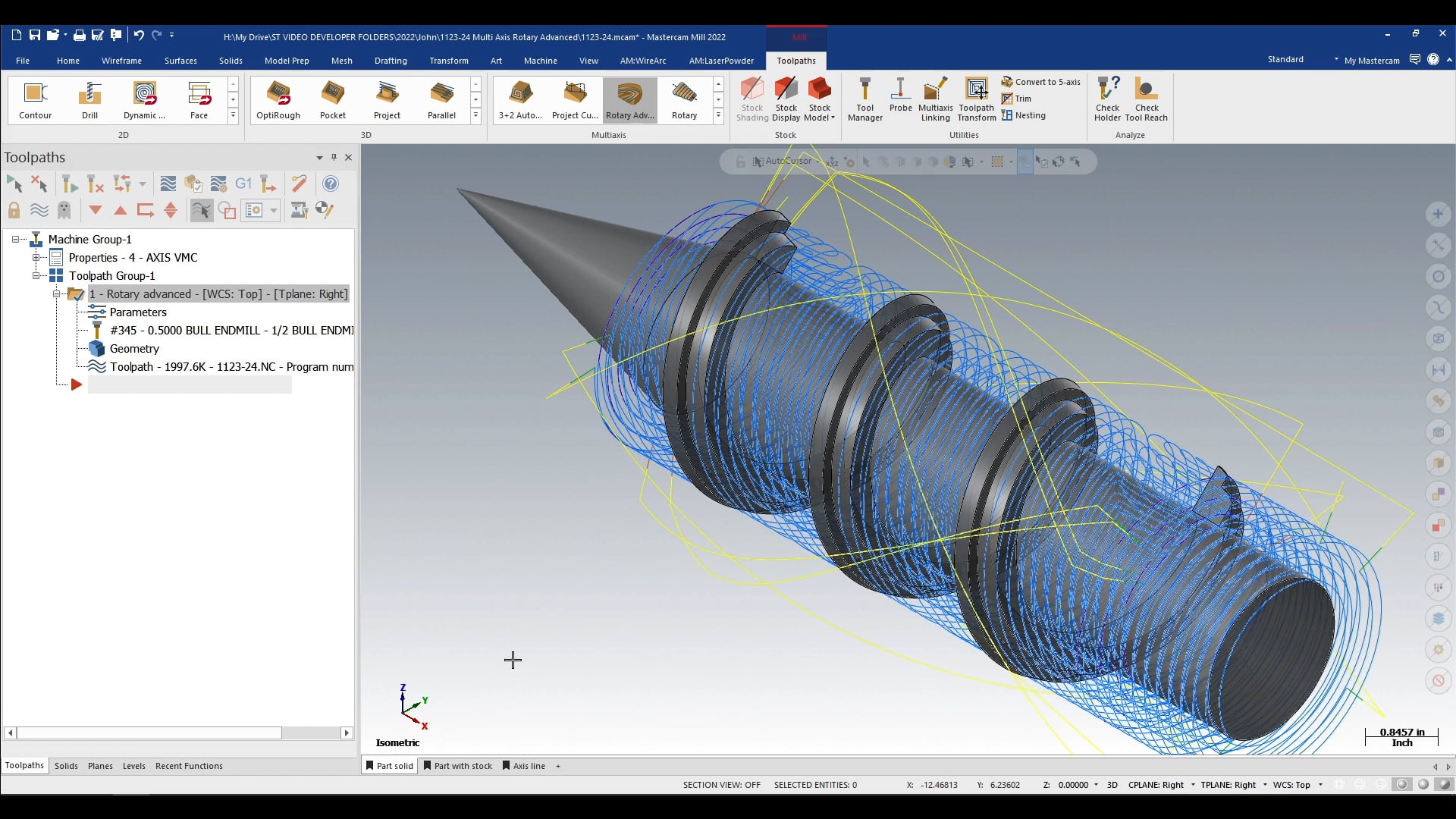 Simultaneous Multi Axis toolpaths