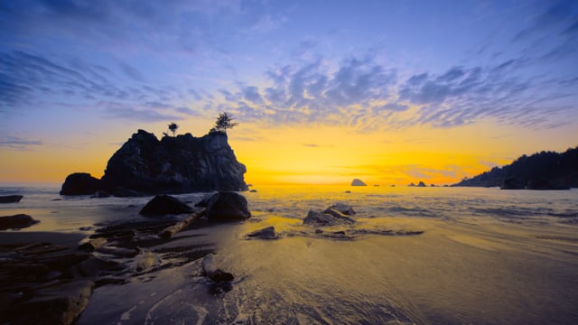 Spectacular Sunset Nature Scenery at Ruby Beach. Part 1