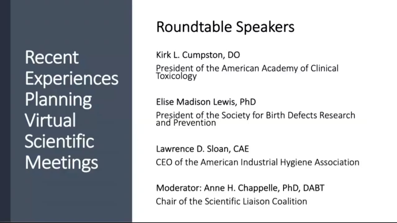 Virtual Roundtable: Recent Experiences Planning Virtual Scientific ...