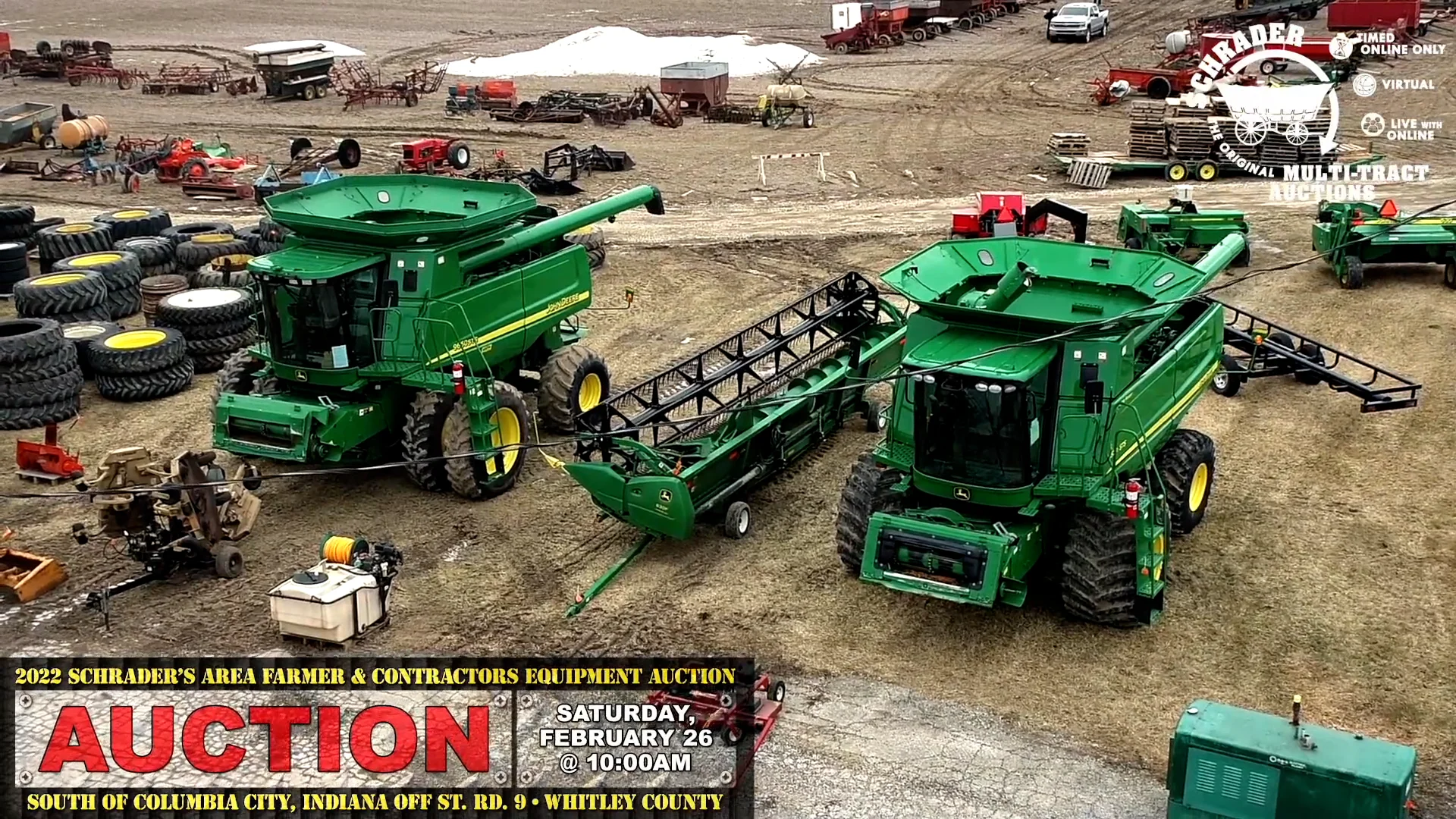 FARM EQUIPMENT AUCTION - FARM EQUIPMENT AUCTION - WHITLEY COUNTY, INDIANA -  Schrader Real Estate and Auction Co - Land Auction Marketing Experts.  Nationwide, image size:1920x1080