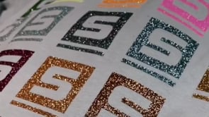 Glitter Heat Transfer Vinyl by the sheet | Stahls’ CAD-CUT® Glitter Flake  12x7.5 inch Sheets