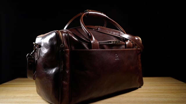 The Hitchhikers Guide to the Galaxy // Italian Leather Duffel Bag // Brown video thumbnail