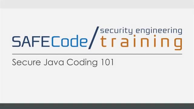 Secure Java Programming 101 (SAFECode On Demand Training Course).mp4 on ...
