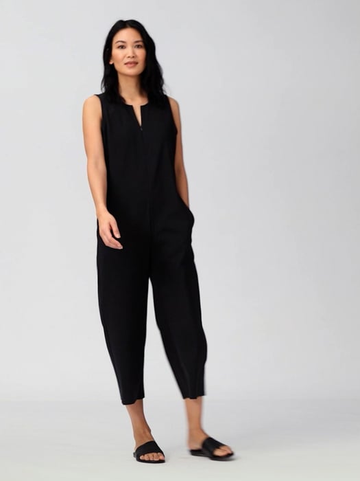 Ponte Split Neck Jumpsuit