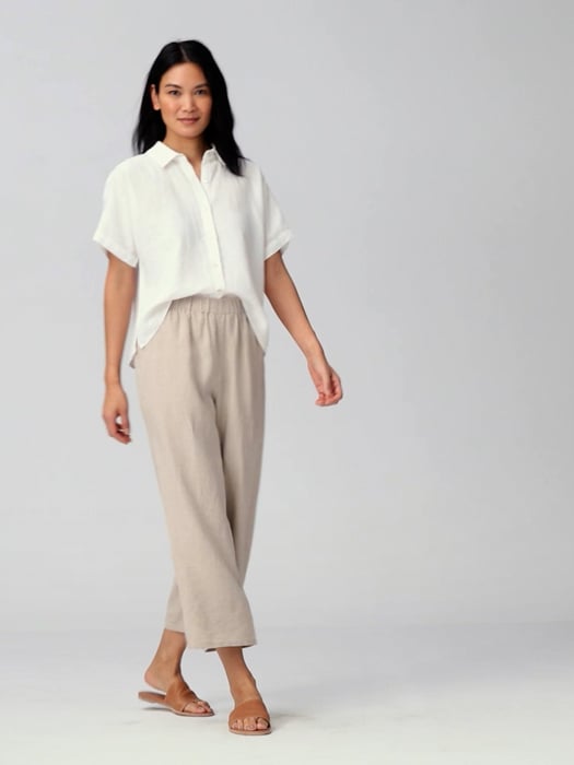 Eileen fisher store white linen pants